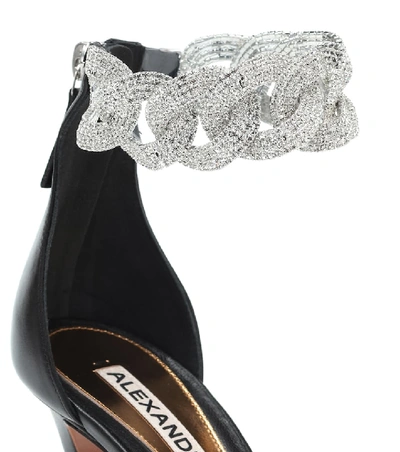 Shop Alexandre Vauthier Elsa Embellished Leather Sandals In Black