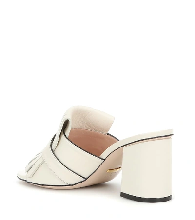 Shop Gucci Marmont Leather Sandals In White