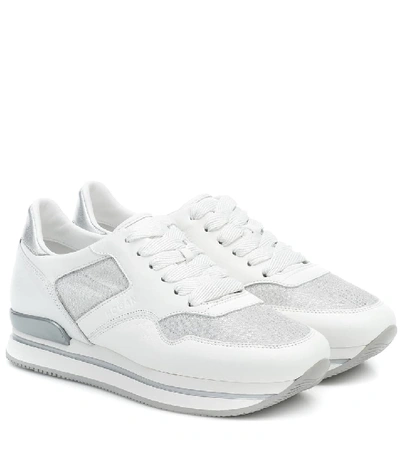 Shop Hogan H222 Leather Sneakers In White