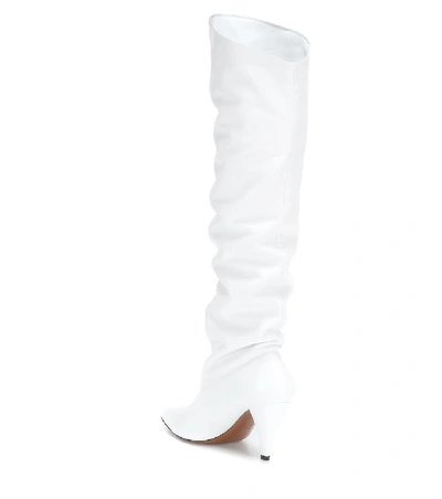Shop Givenchy Leather Knee-high Boots In White