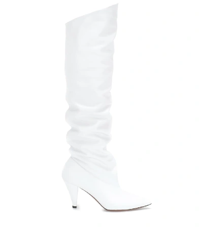 Shop Givenchy Leather Knee-high Boots In White