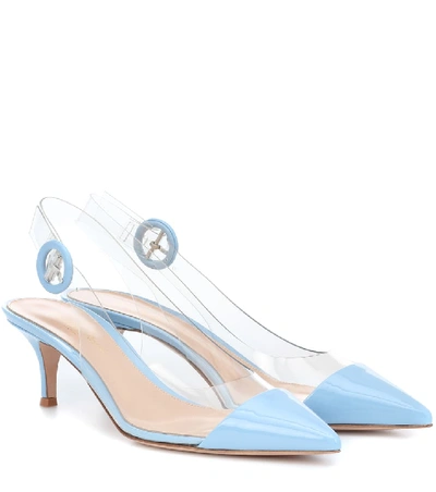 Shop Gianvito Rossi Alice Patent-leather Slingback Pumps In Blue
