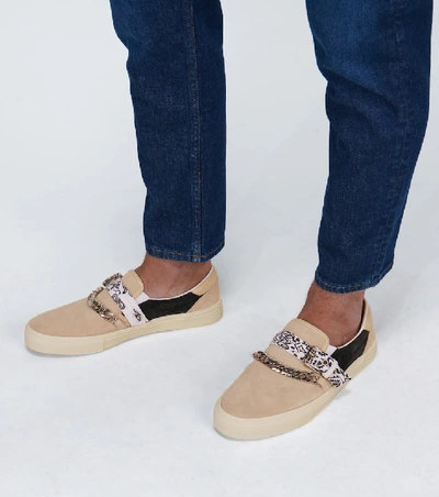 Shop Amiri Bandana Chain Slip-on Shoes In Beige