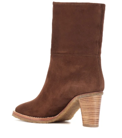 Shop Gabriela Hearst Helen Suede Ankle Boots In Brown
