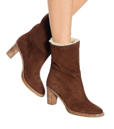 Shop Gabriela Hearst Helen Suede Ankle Boots In Brown