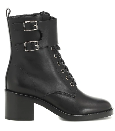 Shop Gianvito Rossi Lagarde Leather Ankle Boots In Black