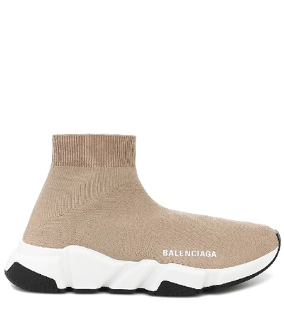 Shop Balenciaga Speed Sneakers In Beige