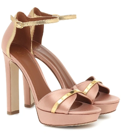 Shop Malone Souliers Miranda 125 Satin Sandals In Gold