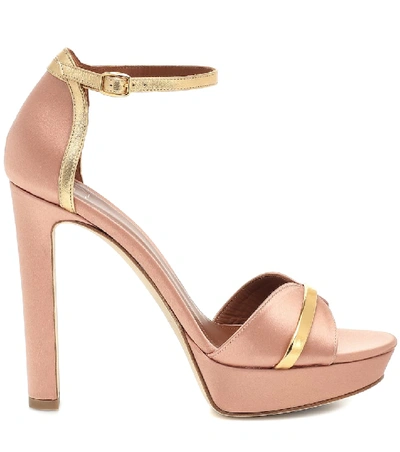 Shop Malone Souliers Miranda 125 Satin Sandals In Gold