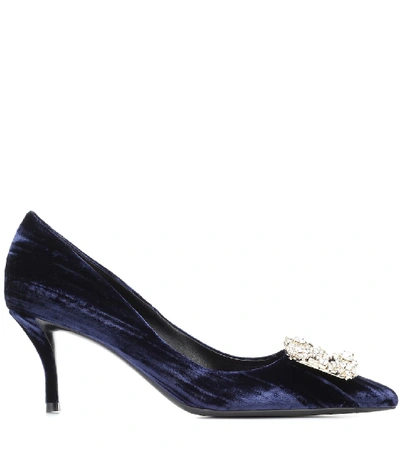 Shop Roger Vivier Velvet Pumps In Blue