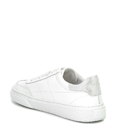 Shop Hogan H365 Bowling Leather Sneakers In White