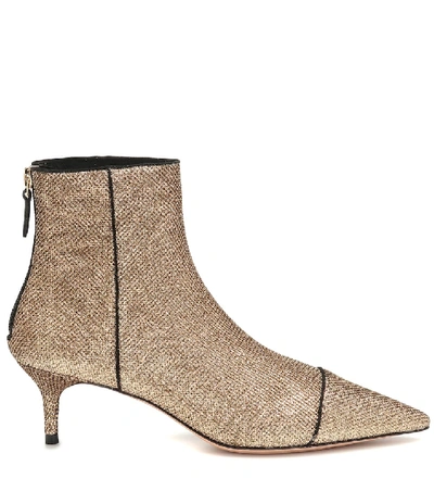 Shop Alexandre Birman Kittie 50 Lamé Ankle Boots In Gold