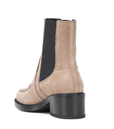 Shop Tod's Suede Ankle Boots In Beige