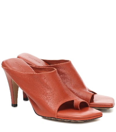 Shop Bottega Veneta Leather Sandals In Red