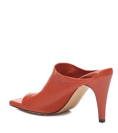 Shop Bottega Veneta Leather Sandals In Red