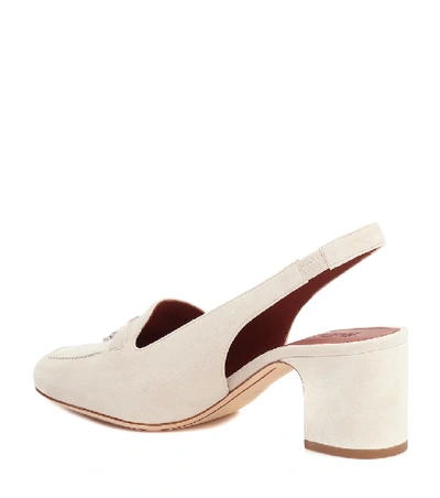 Shop Loro Piana Charms Suede Slingback Pumps In Neutrals