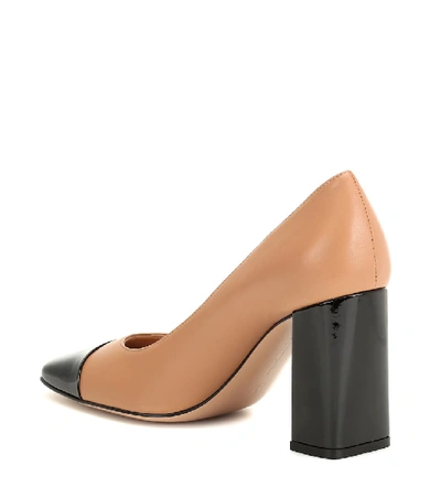 Shop Gianvito Rossi Lucy 85 Leather Pumps In Beige