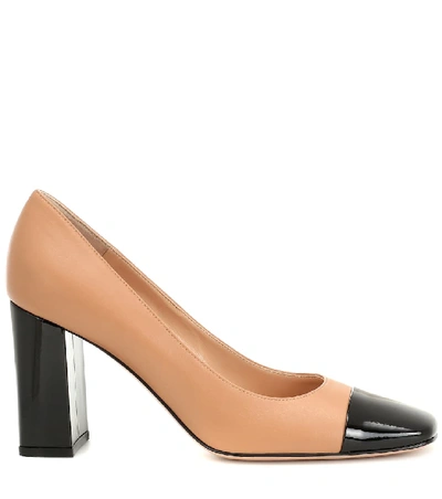 Shop Gianvito Rossi Lucy 85 Leather Pumps In Beige