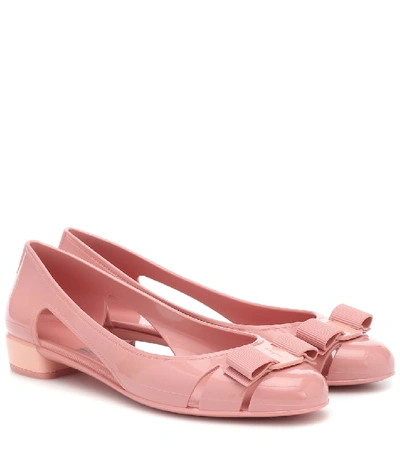 Shop Ferragamo Vara Jelly Pumps In Pink