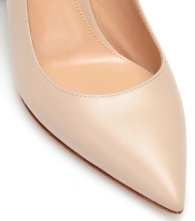 Shop Gianvito Rossi Agata 85 Leather Slingback Pumps In Beige