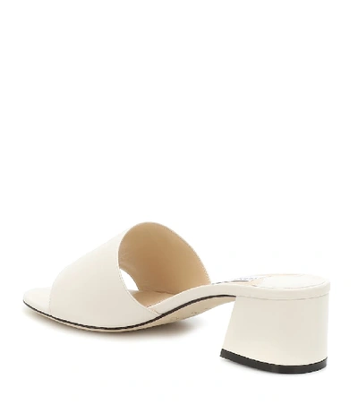 Shop Jimmy Choo Minea 45 Leather Sandals In White