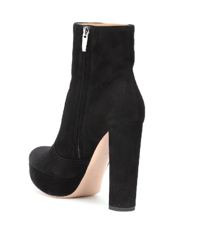 Shop Gianvito Rossi Brook Suede Ankle Boots In Black