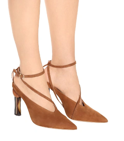 Shop Jacquemus Les Chaussures Faya Suede Pumps In Brown