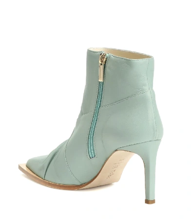 Shop Tibi Cato Leather Ankle Boots In Green