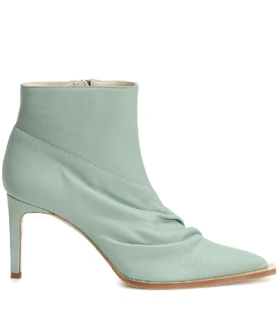 Shop Tibi Cato Leather Ankle Boots In Green