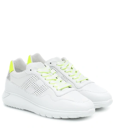 Shop Hogan H371 Interactive³ Leather Sneakers In White