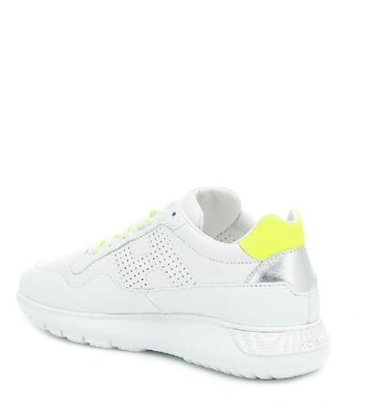 Shop Hogan H371 Interactive³ Leather Sneakers In White