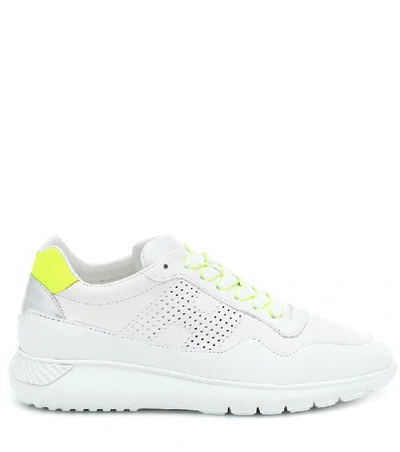 Shop Hogan H371 Interactive³ Leather Sneakers In White