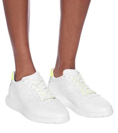 Shop Hogan H371 Interactive³ Leather Sneakers In White