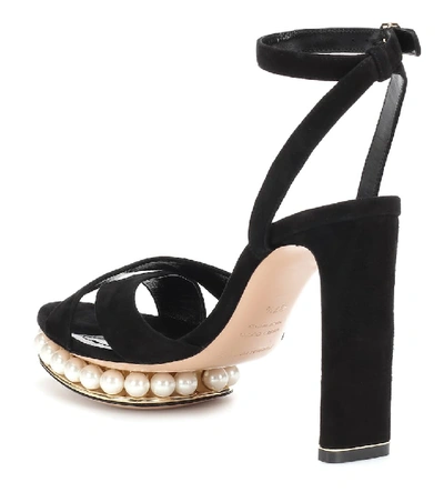 Shop Nicholas Kirkwood Casati Faux Pearl-embellished Sandals In Black