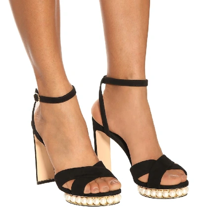 Shop Nicholas Kirkwood Casati Faux Pearl-embellished Sandals In Black