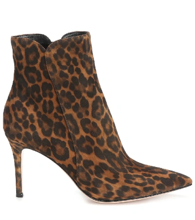 Shop Gianvito Rossi Levy 85 Suede Ankle Boots In Multicoloured