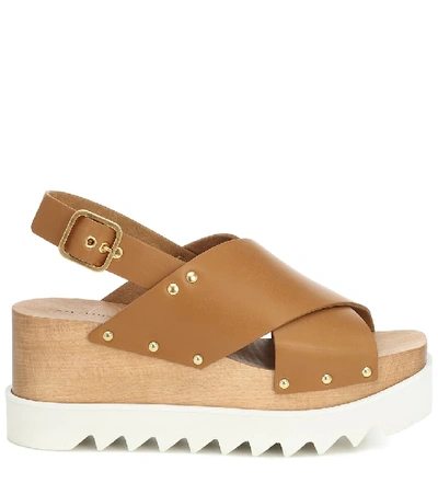 Shop Stella Mccartney Elyse Platform Sandals In Brown