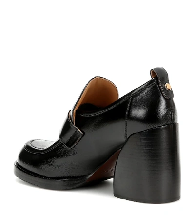 Shop Chloé Wave Leather Loafer Pumps In Black