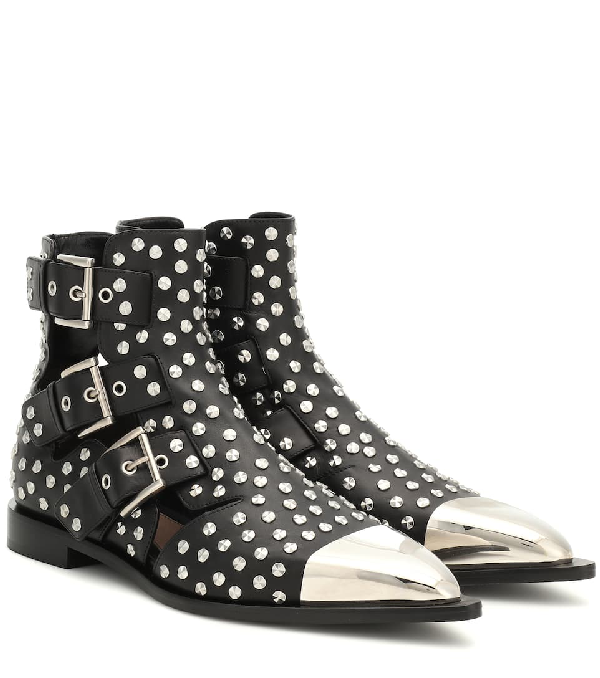 alexander mcqueen studded ankle boots