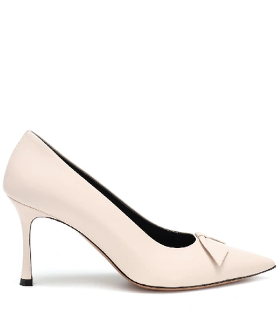 Shop The Row Champagne Leather Pumps In Beige
