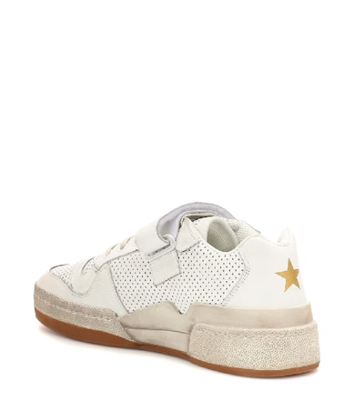 Shop Saint Laurent Sl24 Leather Sneakers In White