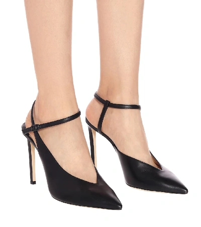 Shop Jimmy Choo Sakeya 100 Leather Pumps In Black