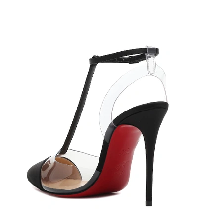 Shop Christian Louboutin Nosy Strass 100 Satin Pumps In Black