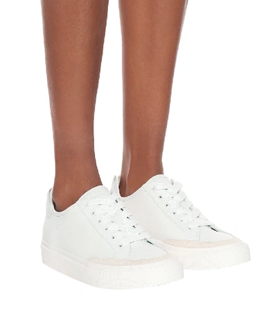 Shop Rag & Bone Army Leather Sneakers In White