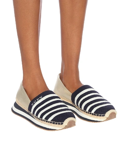 Shop Tory Burch Leather-trimmed Espadrilles In Multicoloured
