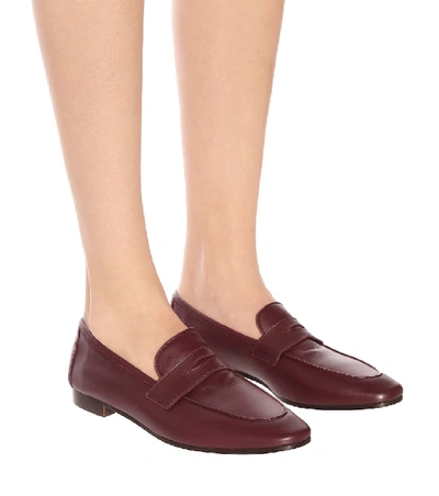 Shop Bougeotte Leather Loafers In Red