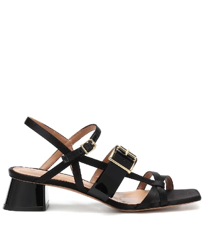 Shop Marni Satin Sandals In Black