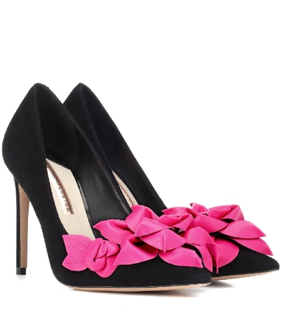 Shop Sophia Webster Jumbo Lilico Suede And Leather Pumps In Black