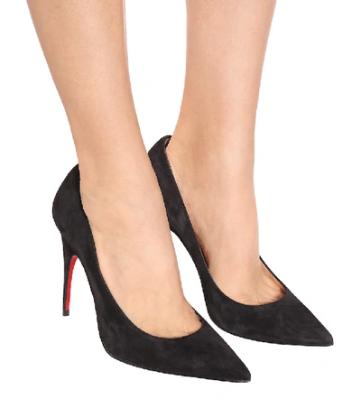 Shop Christian Louboutin Alminette 100 Suede Pumps In Black