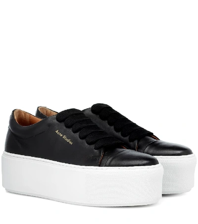 Acne Studios Drihanna Platform Leather Sneakers In Black ModeSens